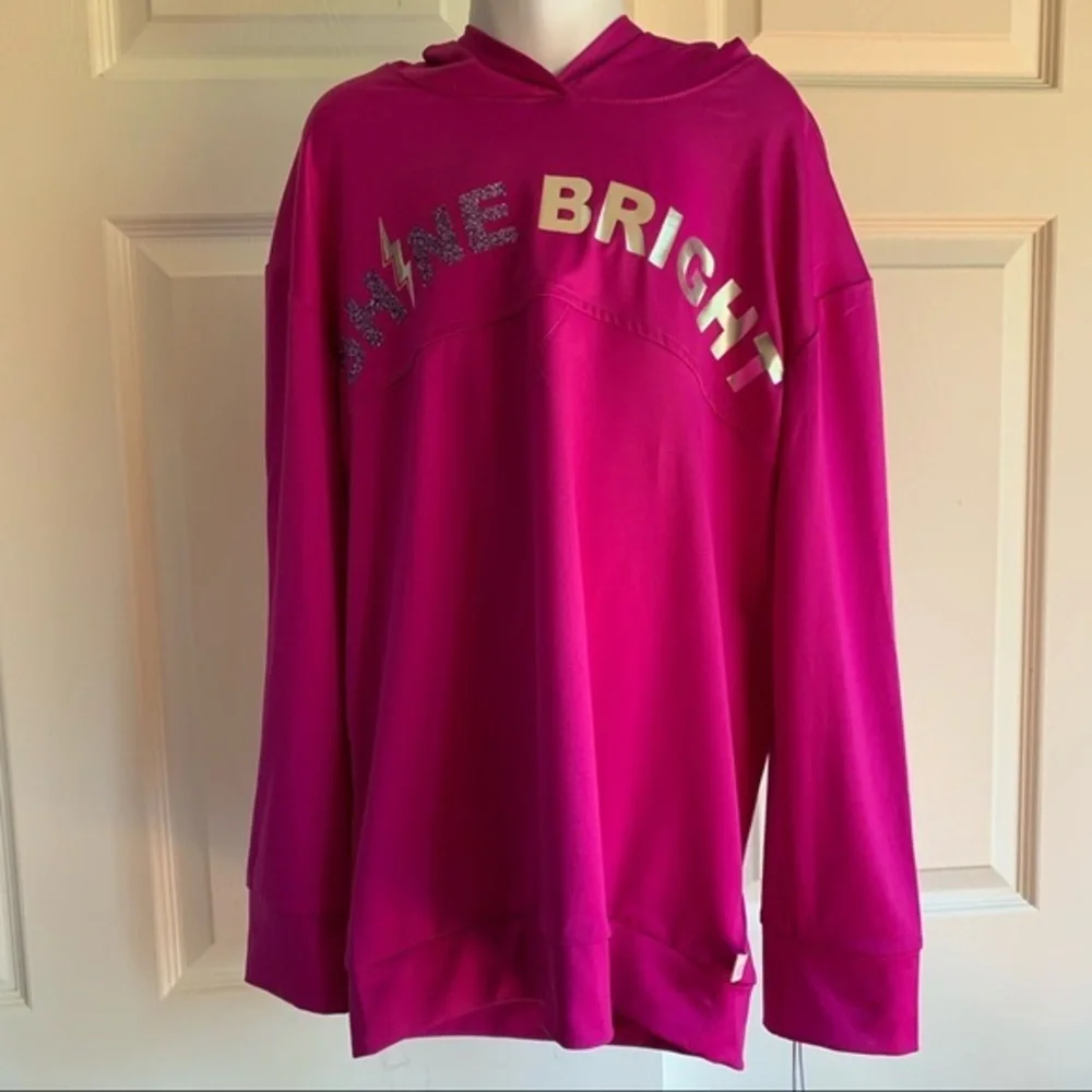Shine Bright Pink Purple Hooded Sweatshirt…
